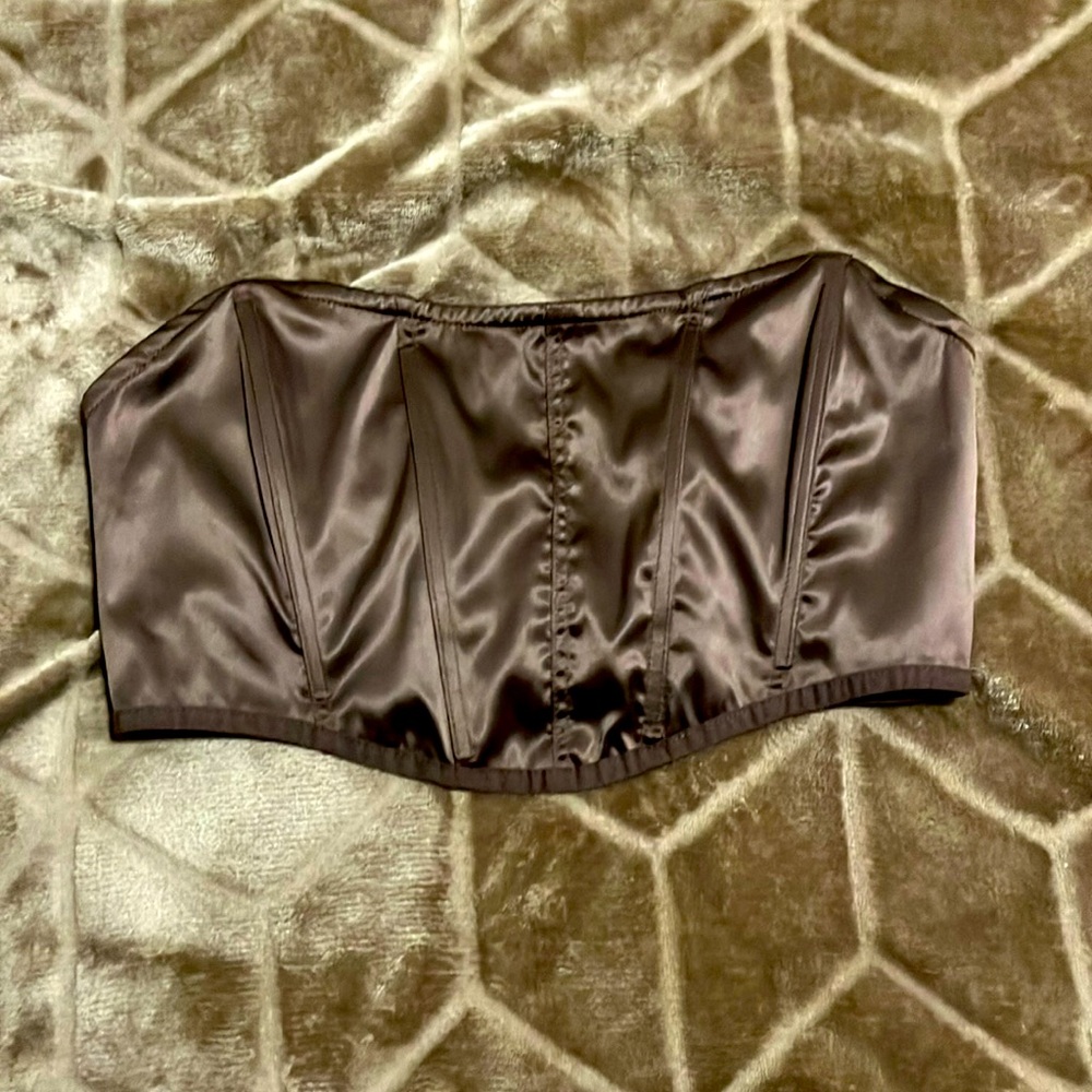 GARAGE Brown strapless corset top
